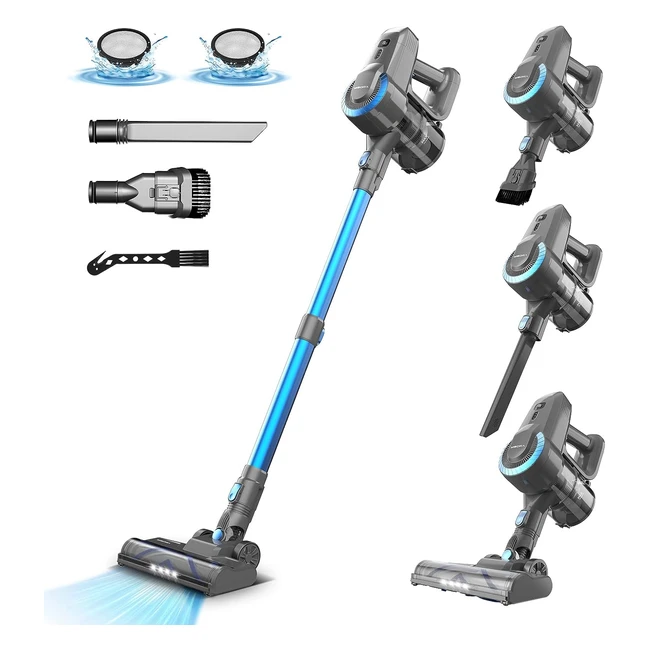 Ultraleichter Akku-Staubsauger 20000 Pa Saugkraft - 40 Min Laufzeit - Handstaubsauger für Haustiere