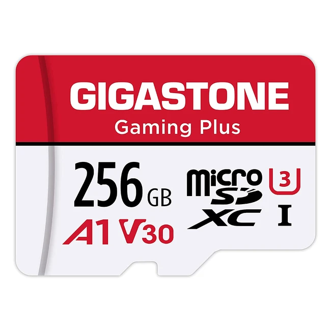 Gigastone 256GB Micro SD Card - Gaming Plus Memory Card for Nintendo Switch, Wyze, GoPro - 4K Video Recording - Up to 100MB/s