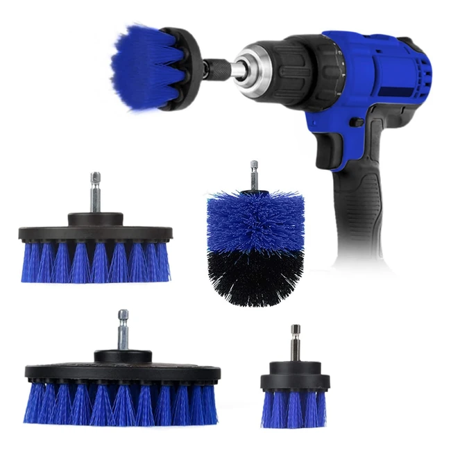 Spazzole per trapano elettrico 4 pezzi - Pulizia setole, auto, cucina - Trapano Blu