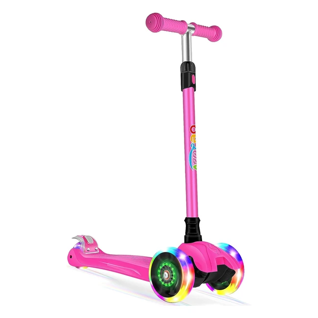 beleev A5 Deluxe Scooter for Kids - 3 Wheel Scooter for Boys and Girls - Adjustable Height - Lean to Steer - Light Up Wheels - Extra Wide Deck - Push Scooter for Children