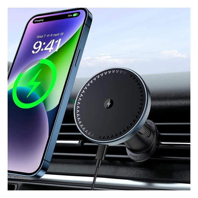 Chargeur Induction Voiture Beeasy Magsafe 15W - Support Téléphone Stable - iPhone 141312