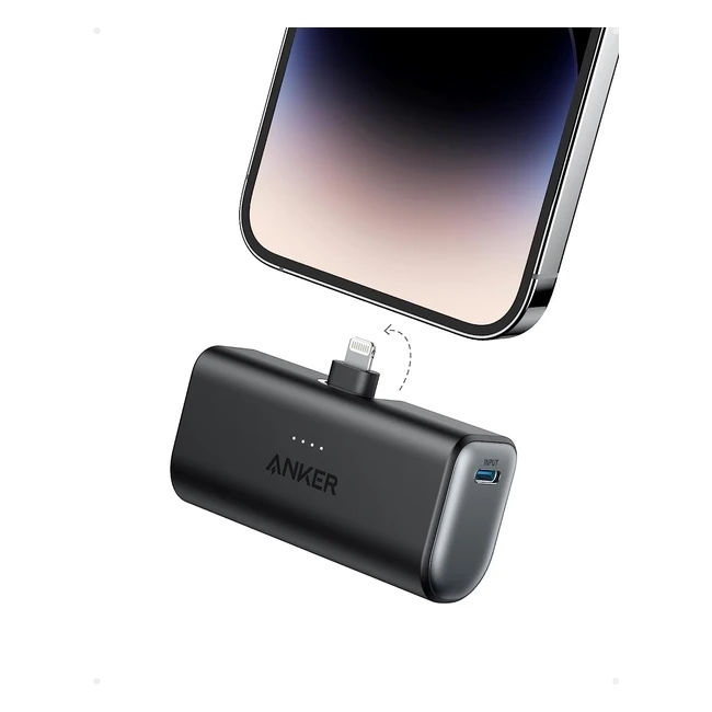Anker Powerbank 5000mAh 621 Mini Power Bank - Chargeur Portable Certifié MFi avec Connecteur Lightning 12W - Compatible avec iPhone 14/14 Pro/14 Plus/14 Pro Max, iPhone 13 et Série 12