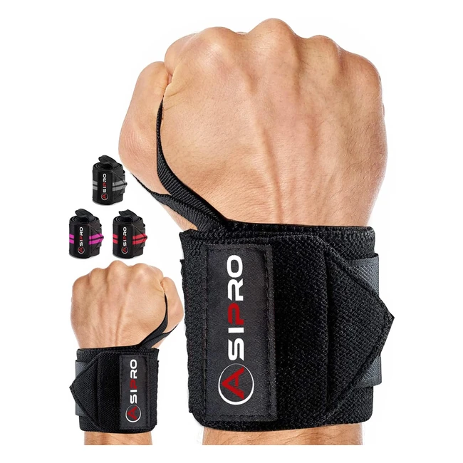 Asipro Polsiere Palestra Uomo Donna 45cm18 Pollici - Stabilizza i Polsi e Sollev