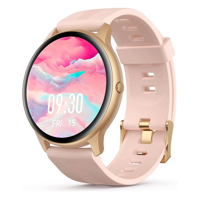 Montre Connectée Femme AGPTEK 5ATM Tracker d'Activité avec Fréquence Cardiaque Sommeil - Étanche - Bracelet Intelligent Or Rose