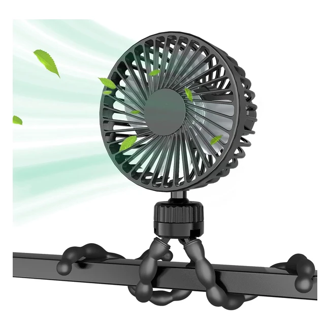 Ventilateur portable pour poussette Koopao - Batterie rechargeable USB - 3 vites