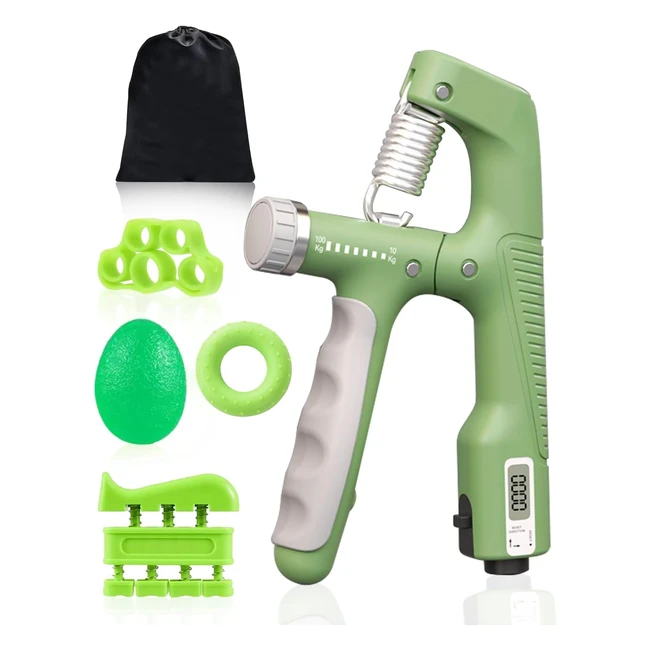 Ensemble Musculation Main Omesiry - Kit de 5 pièces - Comptage Intelligent - Renforcement des Avant-Bras - Pince Poignée Exerciseur de Doigts