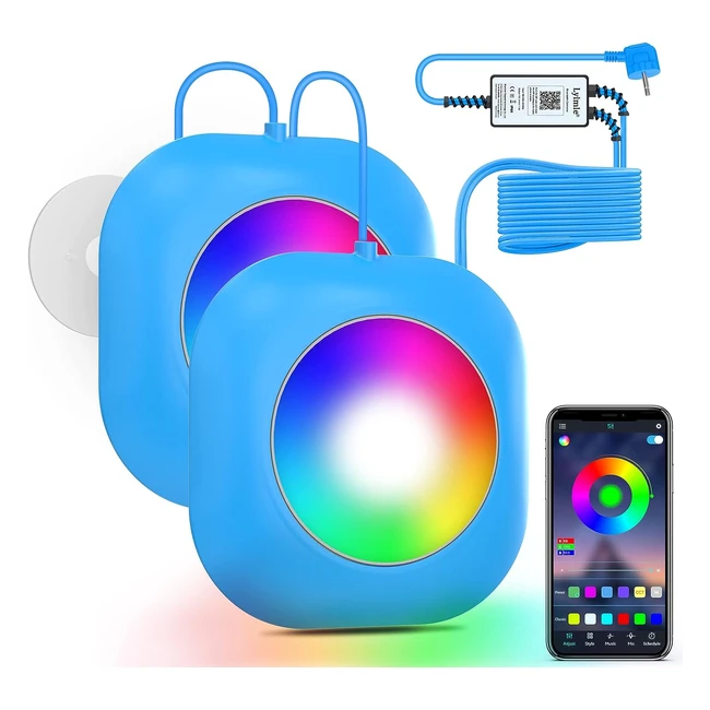 Luces de piscina LED Lylmle 40W con control app - Doble luz, 65m de cable - IP68 impermeable