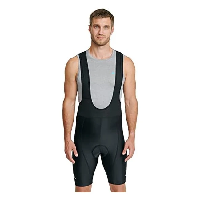 Danish Endurance Cycling Bib Shorts - Padded Bike Shorts with Silicone Leg Grips - Black/Black XL