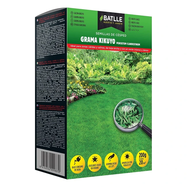 Semillas de csped Grama Kikuyo 200g - Resistente y de bajo mantenimiento