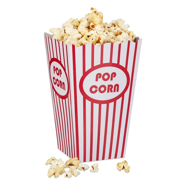 Sacchetti per popcorn Relaxdays 48 buste stile retro USA cinema serata film compleanno bimbi cartone rosso bianco