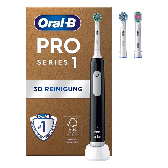 Oral-B Pro 1 Elektrische Zahnbürste - Gründliche Zahnreinigung - 3 Aufsteckbürsten - 3 Putzmodi - Drucksensor - Timer - Braun