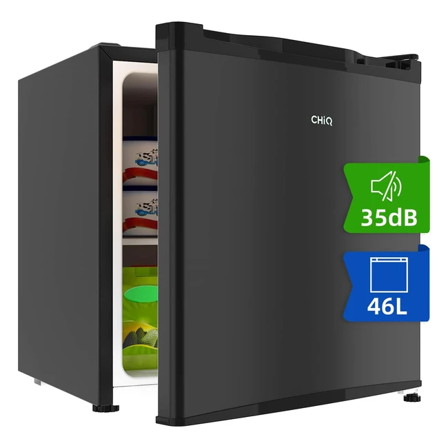 Chiq CSD46D4 Mini Bar 46L - Frigorífico Pequeño Acero Inoxidable - Silencioso 35 dB - Puerta Reversible - Compresor 12 Años Garantía