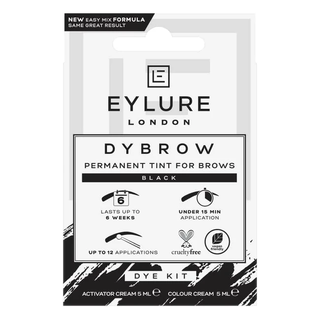 Eylure Dybrow Eyebrow Dye Kit - Dark Glossy Brows for Up to 45 Days