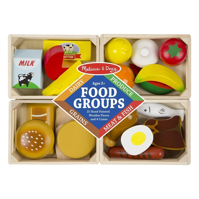 Melissa  Doug Wooden Food Groups - Educational Toy for Kids - Gift for Boys and