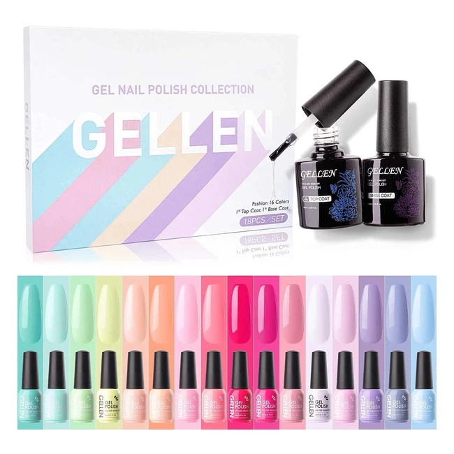 Esmaltes Semipermanentes Gellen - 18 Pcs - Kit de Uñas Gel UV LED