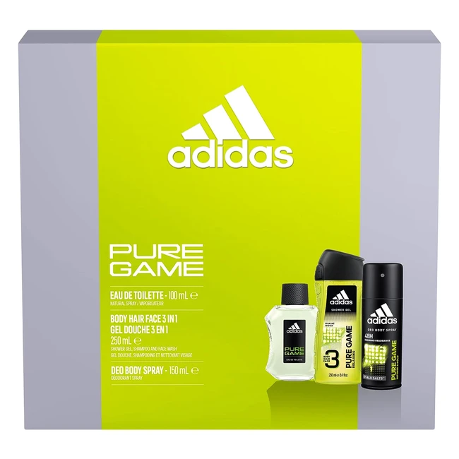 Coffret adidas Pure Game - Eau de Toilette 100ml Gel Douche 250ml Dodorant 1
