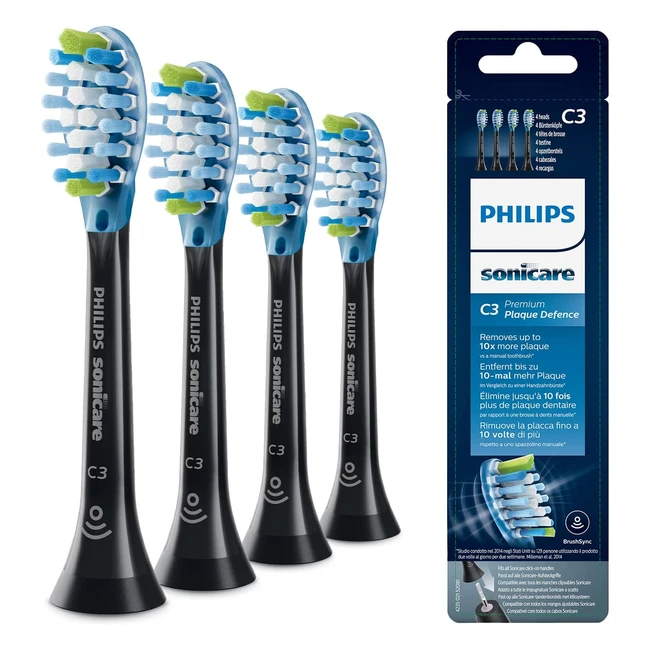 Philips Sonicare C3 Premium Plaque Defence Sonic Toothbrush Heads - 4 Pack