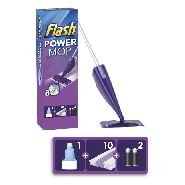 Flash Powermop Floor Cleaner Starter Kit - Deep Clean for Hard Floors - 2x Faster Cleaning