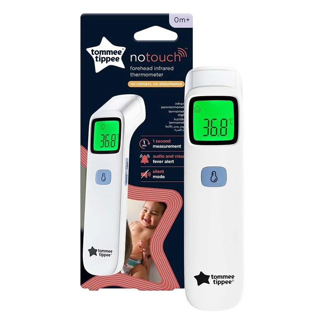 Tommee Tippee NoTouch Infrared Forehead Digital Baby Thermometer - 1 Second Readings, Memory Function