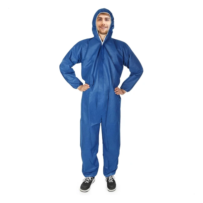 Tuta Protettiva Comfour con Cappuccio e Zip - Taglia Unica - Blu