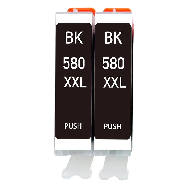Cartouches d'encre compatibles AKACA PGI580 XXL pour Canon 580 XXL - 2 Noir - Pixma TR7550 TR8550 TS6150 TS6151 TS8150