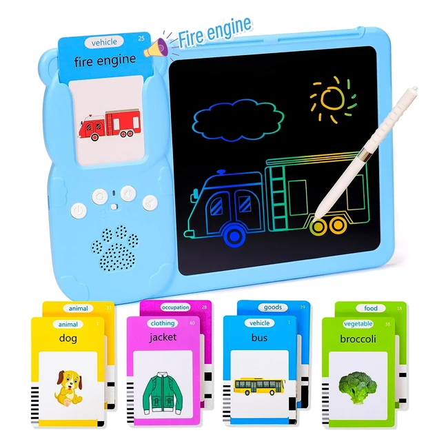 Educational Toy for Toddlers | Autism Sensory Flash Cards & LCD Drawing Board
