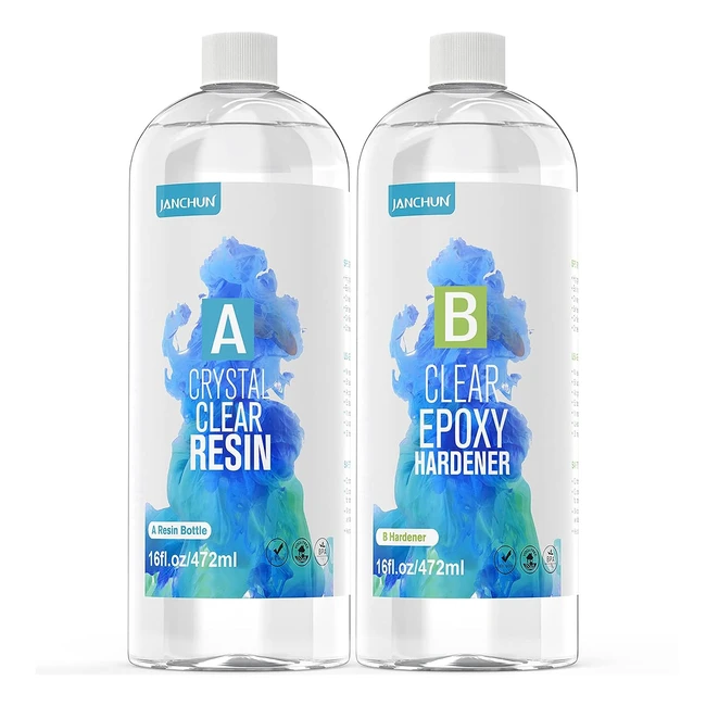 Crystal Clear Epoxy Resin Kit - 944ml/32oz - Bubble Free Casting Coating for River Table Tops - Art Casting Resin Jewelry Projects
