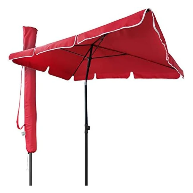 VOUNOT Sonnenschirm rechteckig für Balkon und Terrasse, 200x125 cm, knickbar, UV-Schutz