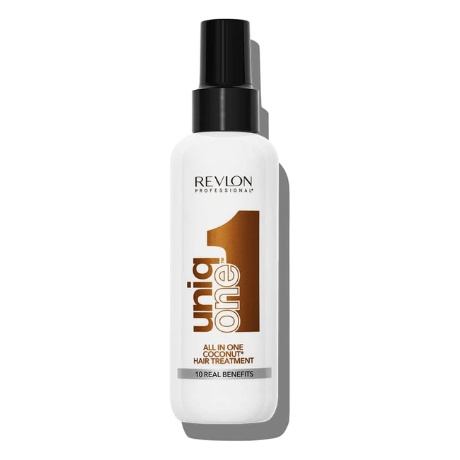Revlon UniqOne Professional Leave-In Conditioner - Shine, Frizz Control - 150ml - Coconut - All Hair Types