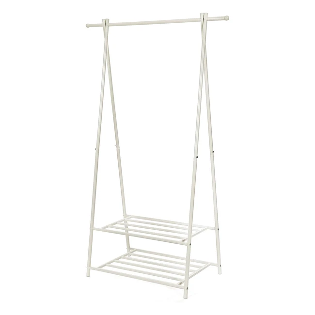 Songmics Kleiderständer Kleiderstange mit 2 Ablagen, Metallgestell, bis 40 kg belastbar