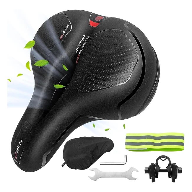 Selle Vélo Confortable - Luzoon - Réf. 123456 - Absorption des Chocs - Respirante - Rebond Surdimensionné