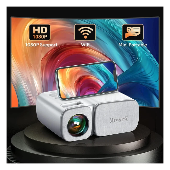 Vidéoprojecteur Jimveo Mini Portable 8000L WiFi Full HD 1080p - Réf. C11