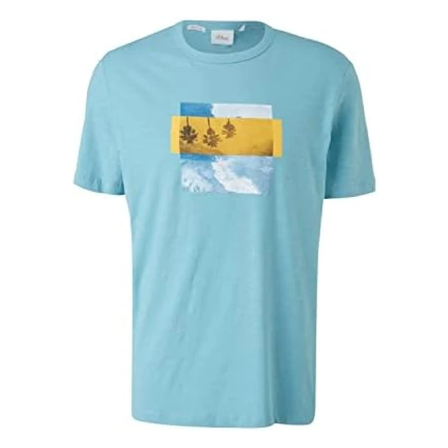 s.Oliver Herren T-Shirt Türkisblau XXL - Kurzarm, 100% Baumwolle