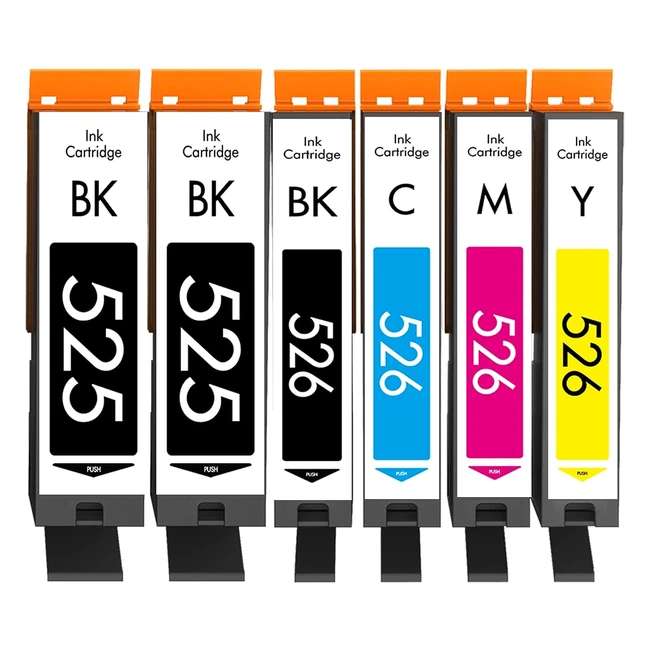 Cartouche d'encre compatible Canon PGI525 CLI526 - Multipack pour Pixma - Réf: 525 526
