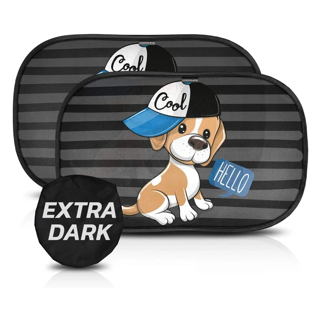 Tendine Parasole Auto Bambini Extra Scuro - Protezione UV Certificata - 2 Pezzi