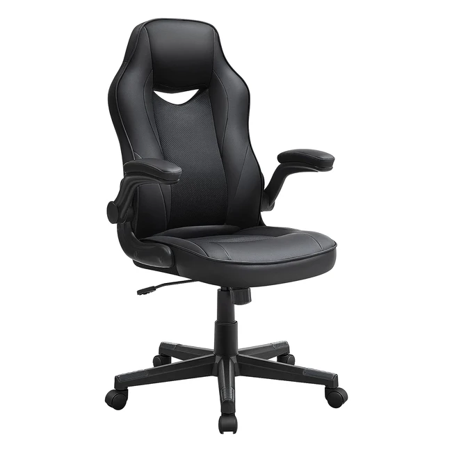 Songmics OBG064B01 Bürostuhl - Ergonomischer Schreibtischstuhl - Höhenverstellbar - Bis zu 150 kg - PU-Leder - Schwarz