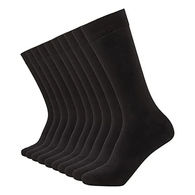 Comfortable Charcoal Navy Black Socks for Men - FM London 10-Pack