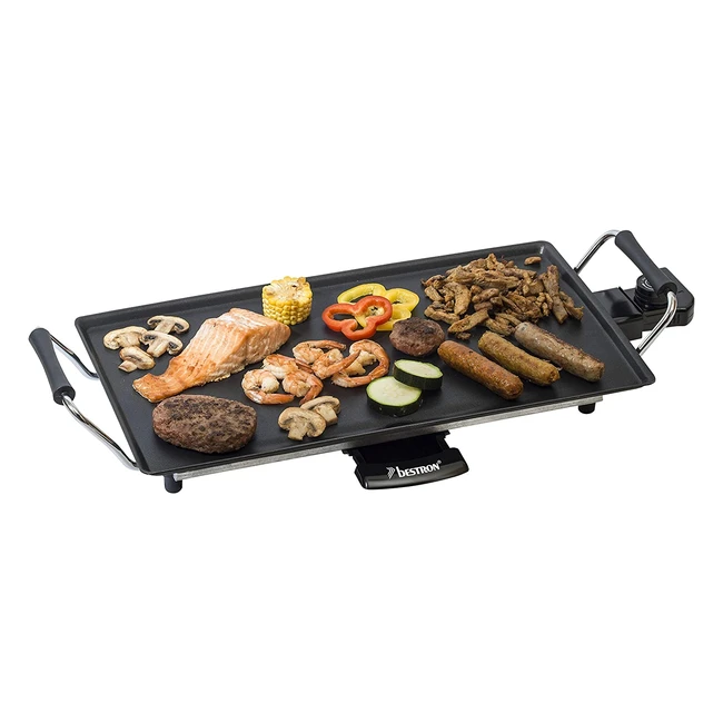 Bestron Elektrischer Tischgrill Planchateppanyakigrillplatte 2000 Watt Schwarz