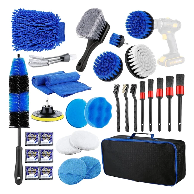 Kit de nettoyage voiture 31 pièces - Brosse nettoyage voiture, pinceau detailing auto