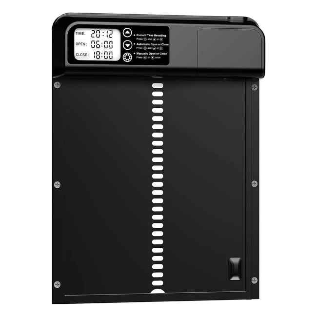 Porte automatique poulailler avec minuterie antipincement - Tout en alliage d'aluminium - Programmable et étanche - Batterie incluse