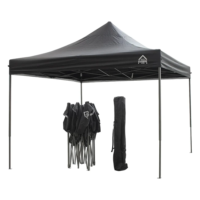 Hochwertiger Faltpavillon 3x3m, PVC-beschichtet, sekundenschneller Aufbau, inkl. Tragetasche und Sandsackbeingewichten