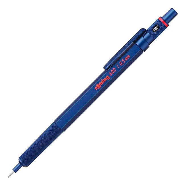Rotring Lápiz Mecánico 600 0.5mm - Cuerpo Metálico Azul - Agarre Antideslizante