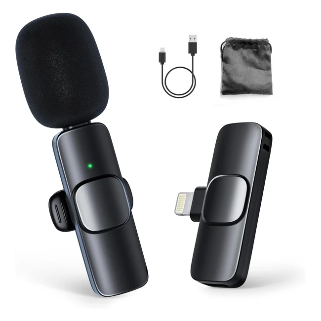Micrófono Inalámbrico Moman CP1A 2.4 GHz para iPhone - YouTube/Vlogging/Live Streaming