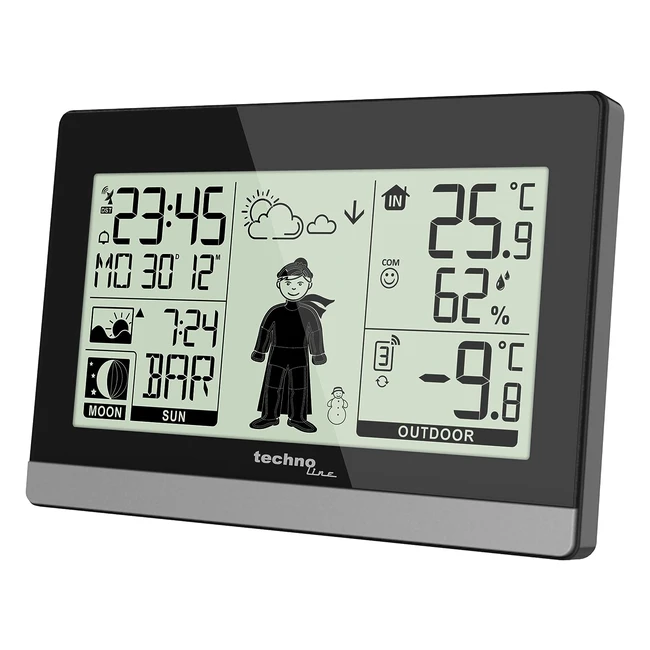 Technoline WS9612 Wetterstation schlankes Design Innen- und Auentemperatur 