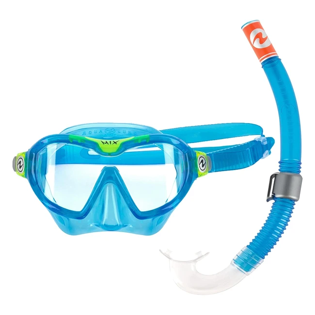 Aqua Lung Sport Kids Mix Mask and Snorkel Combo - Aqua Clear, One Size - Soft Silicone Skirt, Anti-fog Lenses, 180° Field of Vision