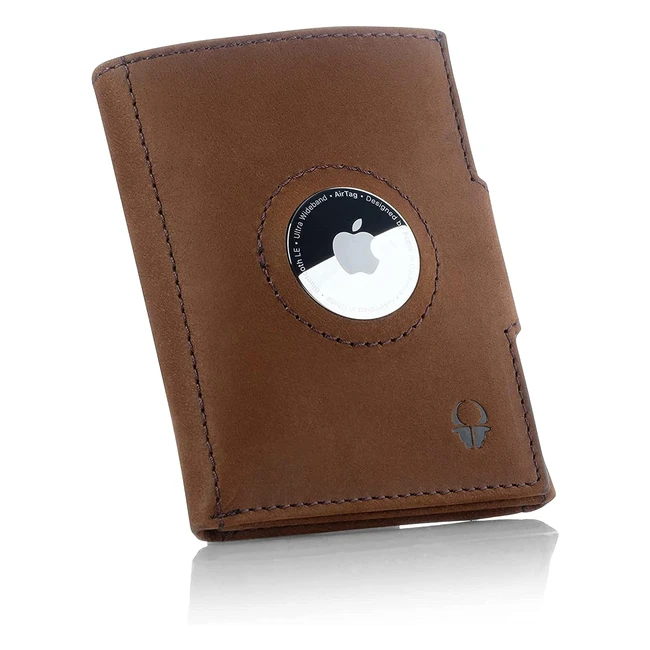 Cartera Donbolso Air para Hombres - Delgada y Segura - Cuero Genuino - Vintage Marrón