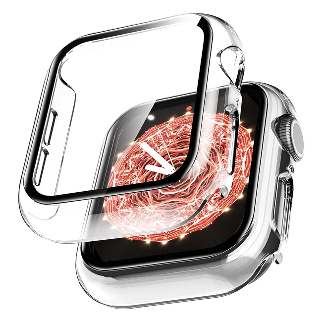 Coque de protection pour Apple Watch 44mm Series 6/5/4/SE - Verre trempé intégré - Transparent