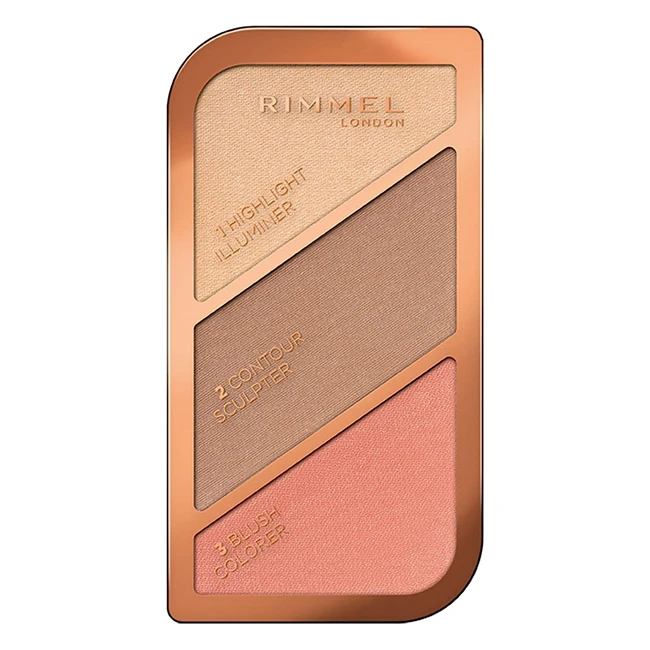 Rimmel London Sculpting Highlighter Palette - Coral Glow - 3 Shades - 185g