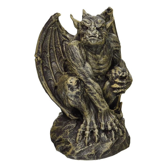 Statua Silas il Gargoyle - Design Toscano CL5199 - Media - Abbronzatura - 10x115x18 cm