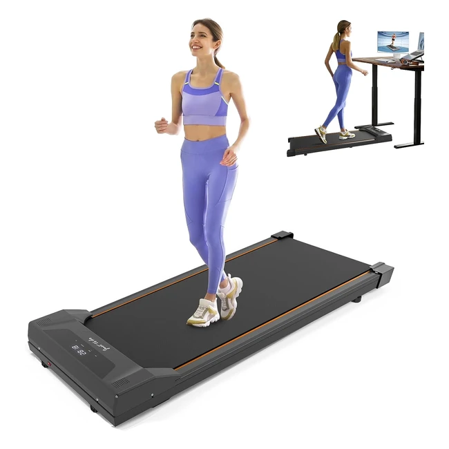 Slim Flat Under Desk Treadmill - Electric Portable Walkstation - LED Display - Installation-Free